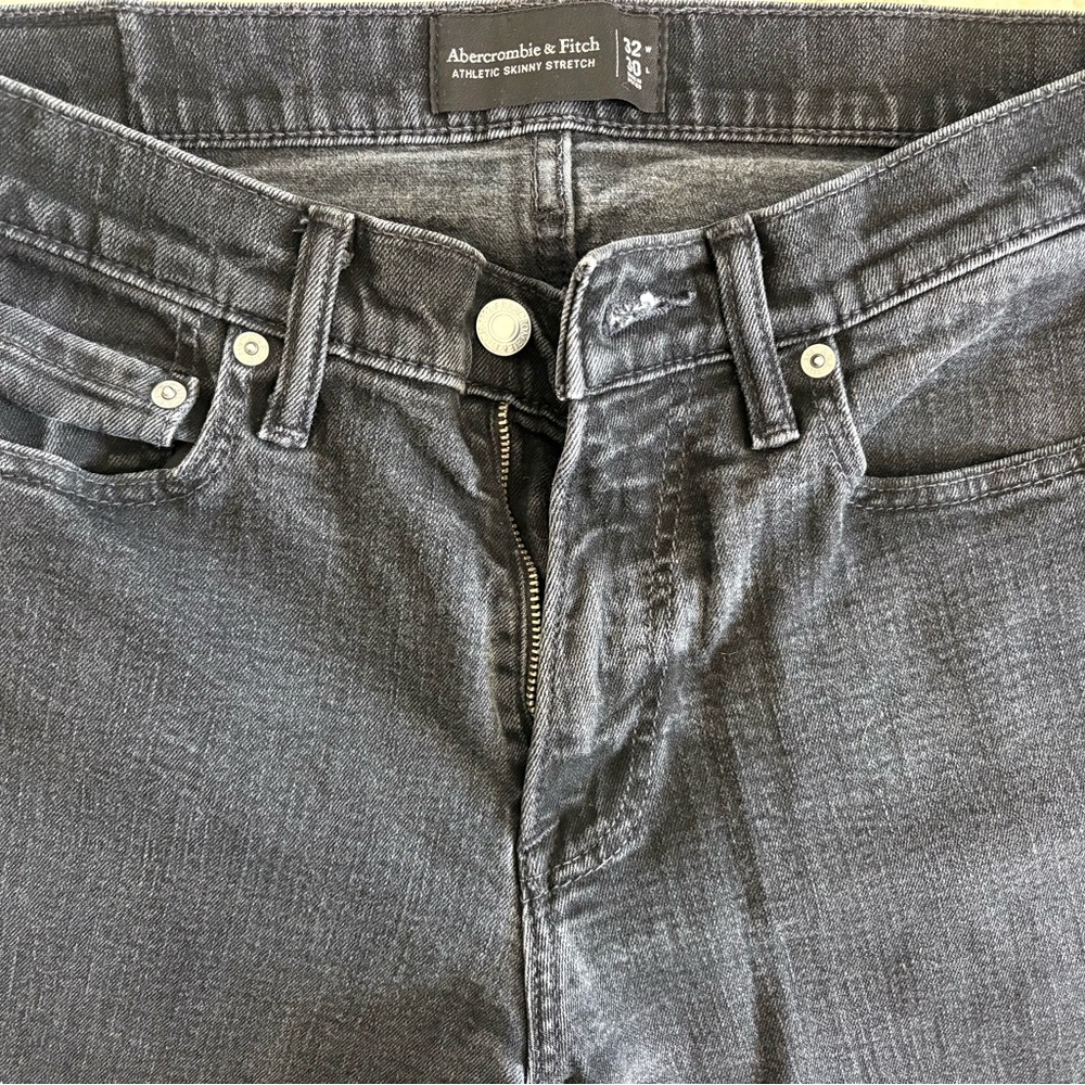 Abercrombie & Fitch Men's Washed-Black Skinny Stretch Jeans